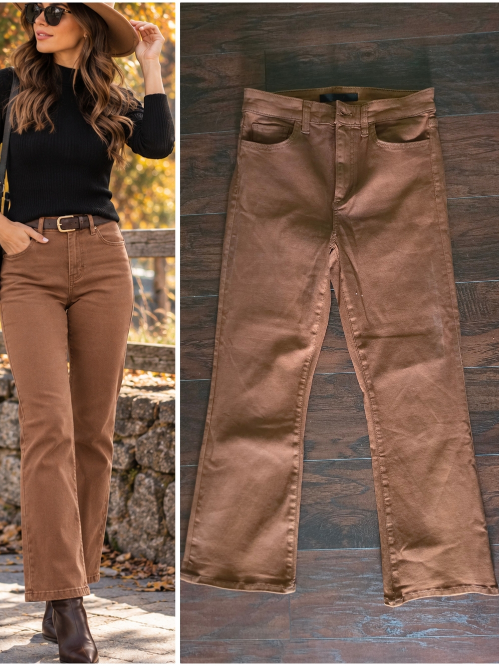 Joe's Jeans The Callie High Rise Boot Jeans in Brown ♡